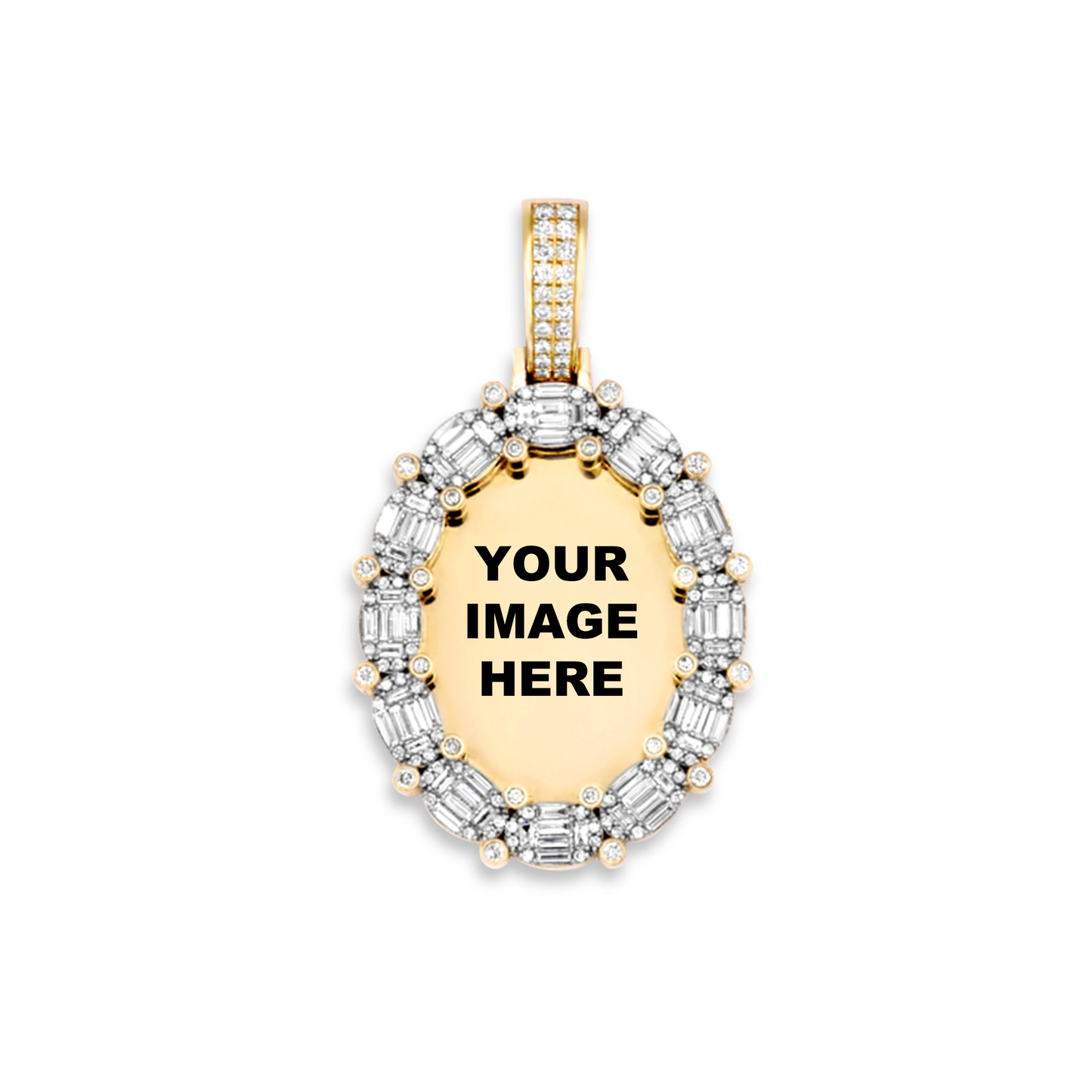 14k Yellow Gold Diamond Picture Pendant 3.50ctw