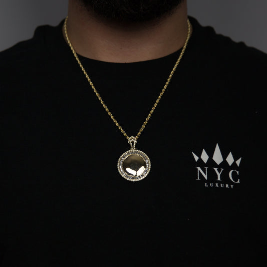 14K Yellow Gold Custom Diamond Picture Pendant 4.09ctw