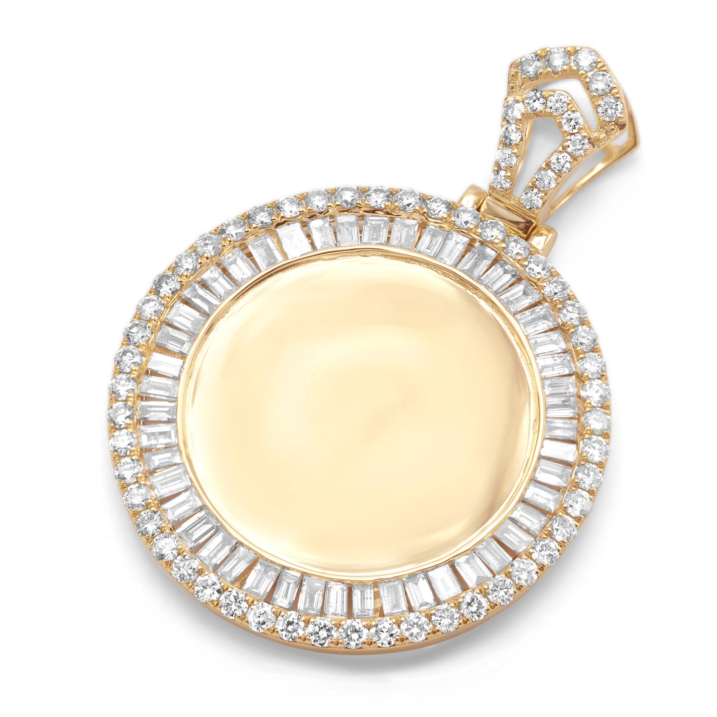 14K Yellow Gold Custom Diamond Picture Pendant 4.09ctw