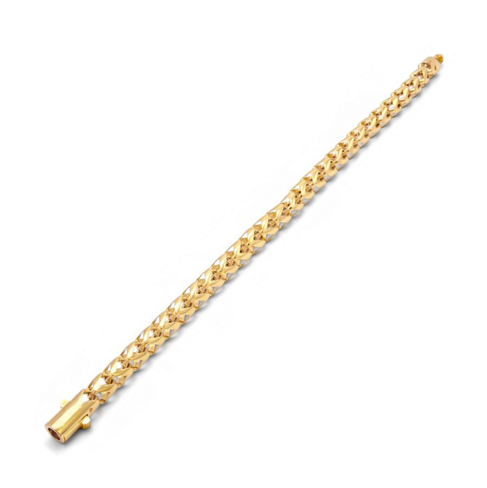 10k Yellow Gold Hollow Franco Link Bracelet 7.35mm
