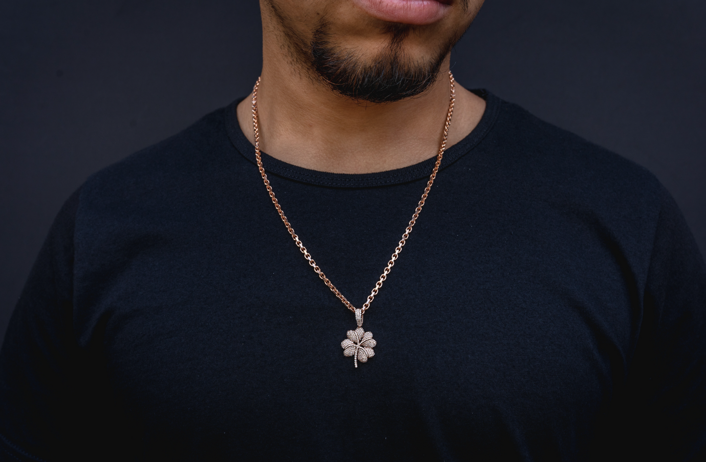 14K Four Leaf Clover Diamond Pendant 0.70 ctw
