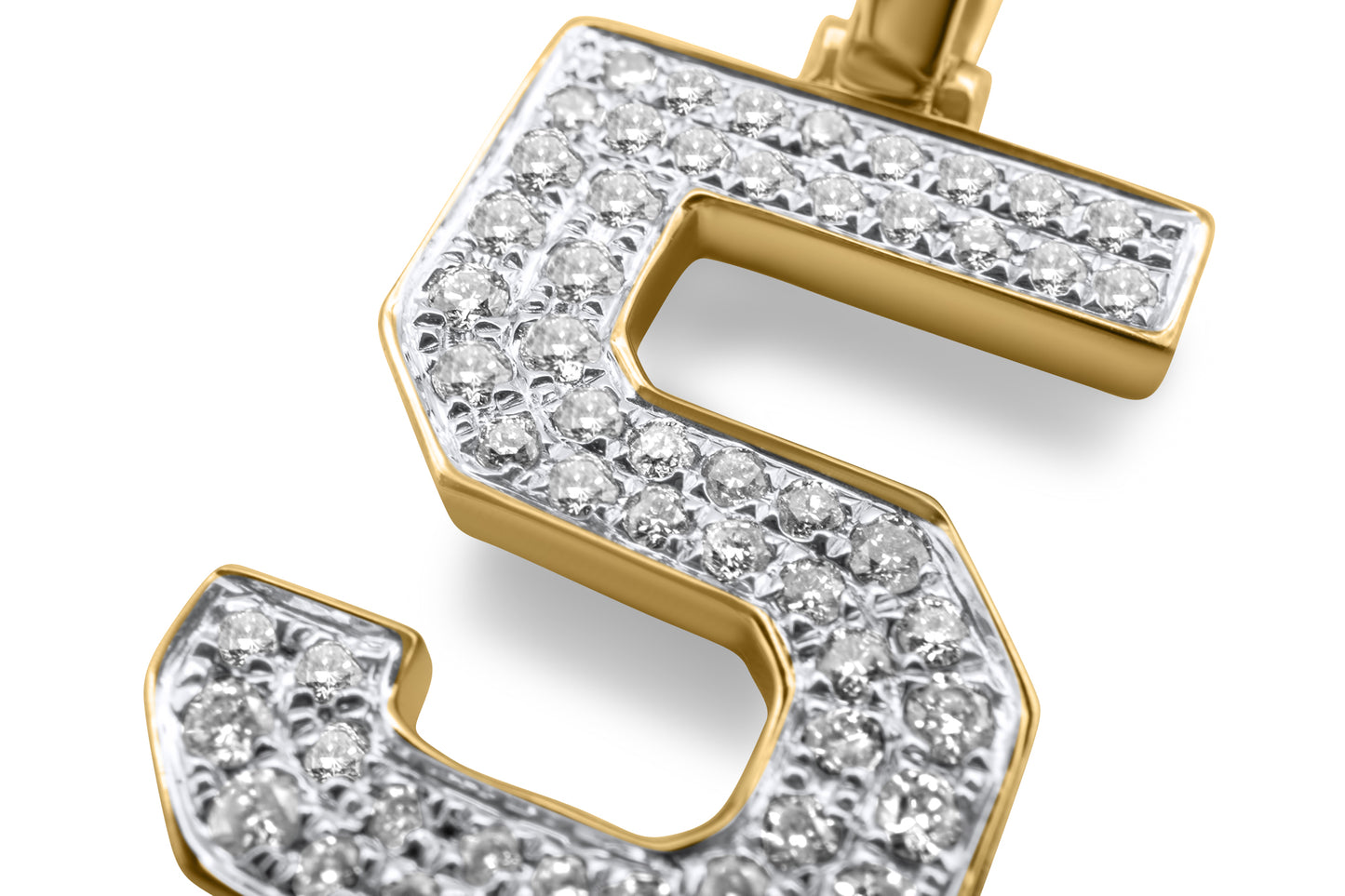 10k Yellow Gold Diamond Number 5 Pendant 0.51 ctw