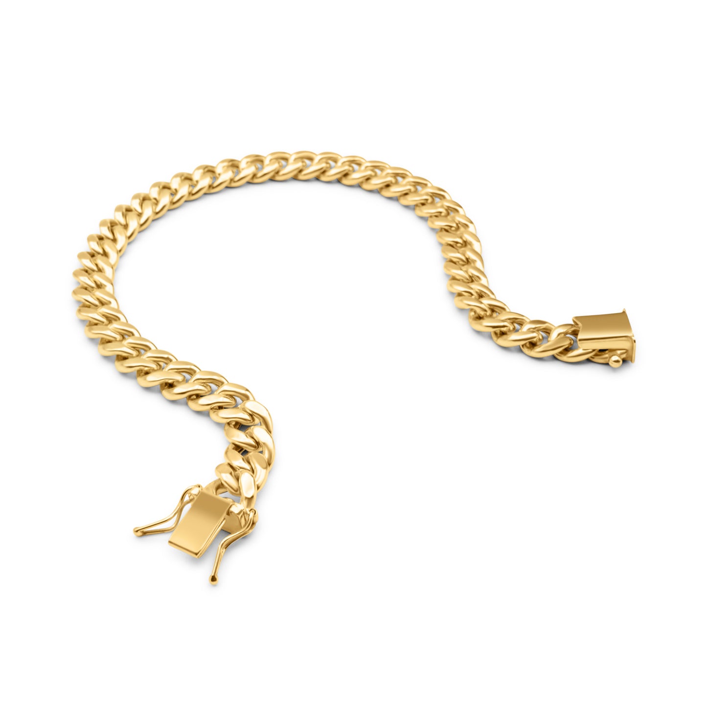 14K Hollow Yellow Gold Miami Cuban Link Bracelet 6-8mm