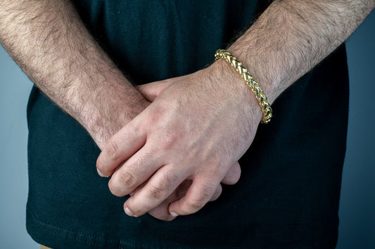 10k Yellow Gold Hollow Franco Link Bracelet 7.35mm