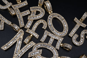 Gold Letter pendant, diamond letter pendant, letter pendant, initial pendant, letter charms, letter charm necklace