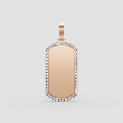 10k-14k Diamond Dog Tag Pendant .80ctw-1.00ctw