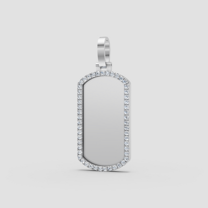 10k-14k Diamond Dog Tag Pendant .80ctw-1.00ctw