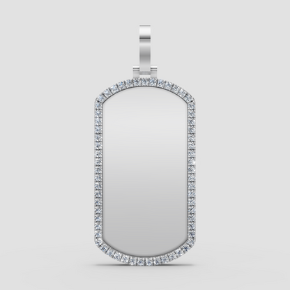 10k-14k Diamond Dog Tag Pendant .80ctw-1.00ctw