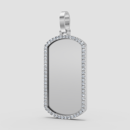 10k-14k Diamond Dog Tag Pendant .80ctw-1.00ctw