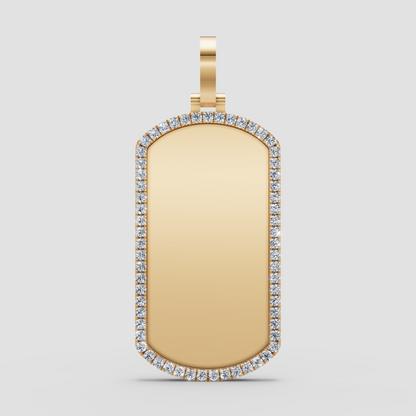 10k-14k Diamond Dog Tag Pendant .80ctw-1.00ctw