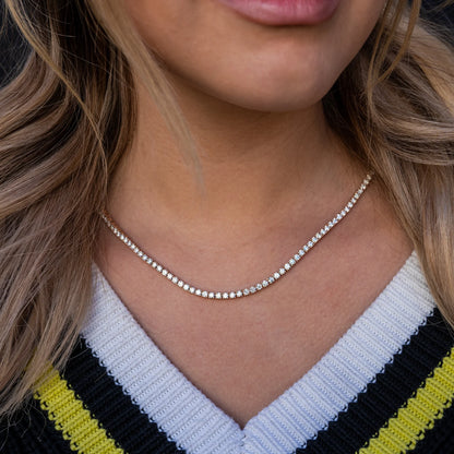 14K Solid Gold & Diamonds Tennis Chain 10-29.00 ctw