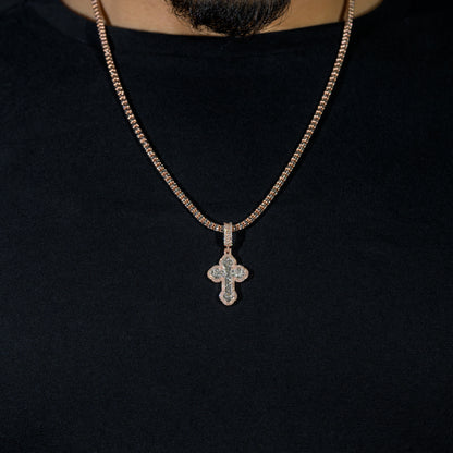 10k Gold Diamond Baguette Cross Pendant 0.88ctw