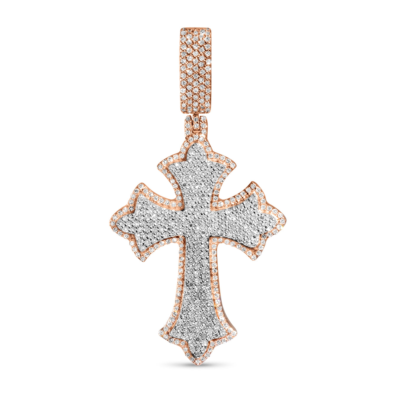 10k Solid Gold Diamond Cross Pendant 0.80ctw