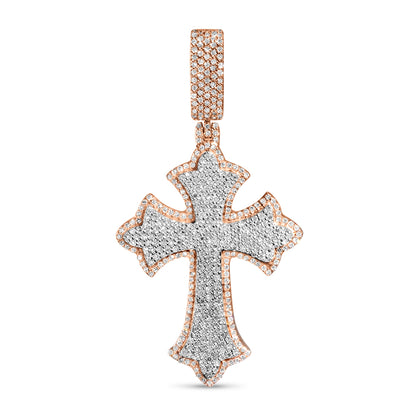 10k Solid Gold Diamond Cross Pendant 0.80ctw