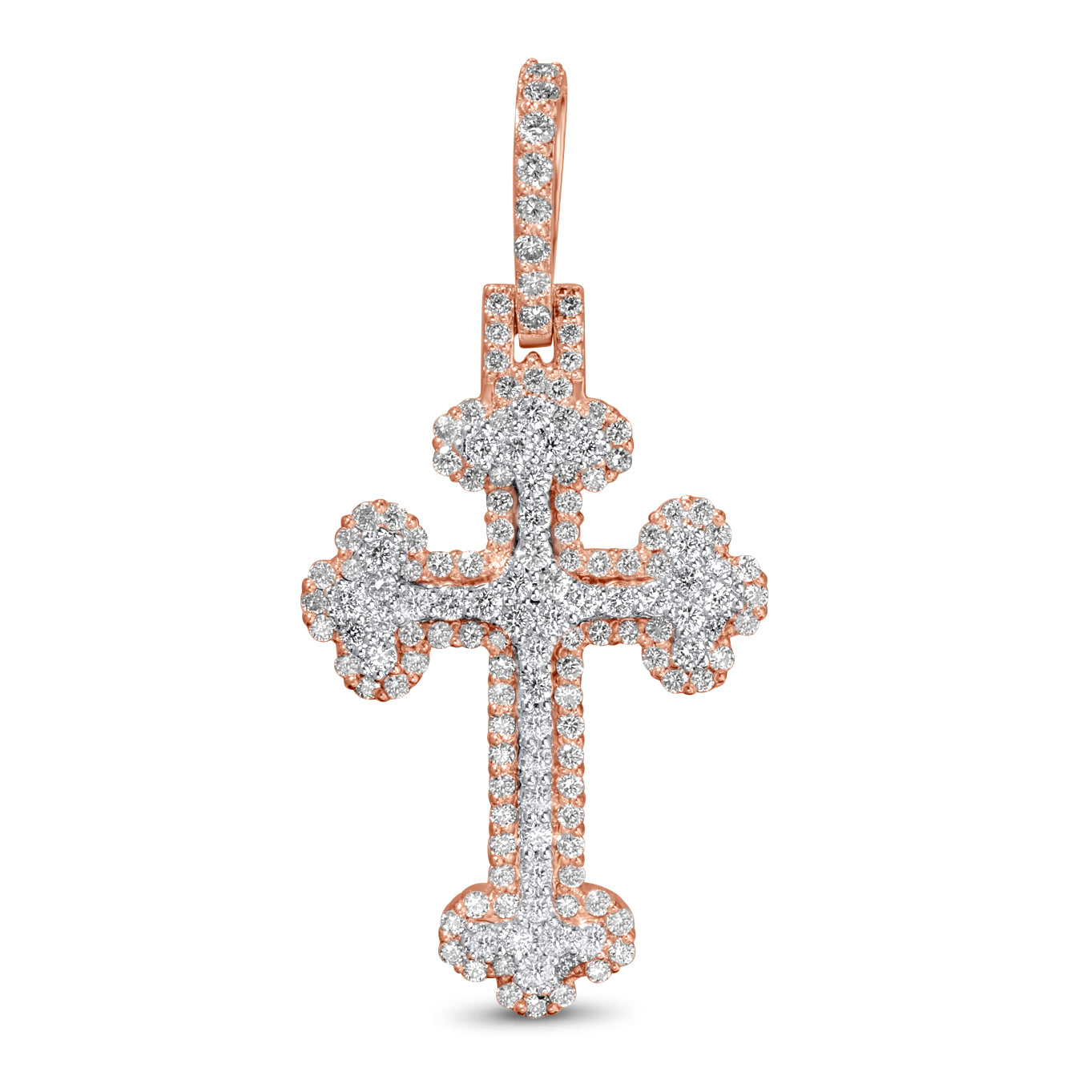 10k Solid Gold Diamond Cross Pendant 0.88ctw