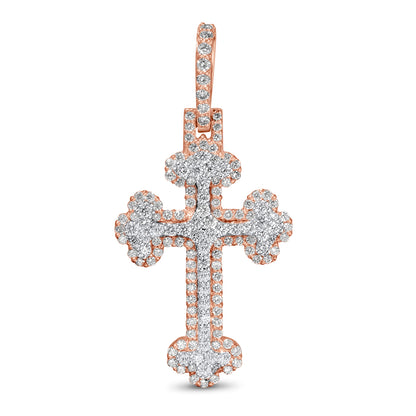 10k Solid Gold Diamond Cross Pendant 0.88ctw