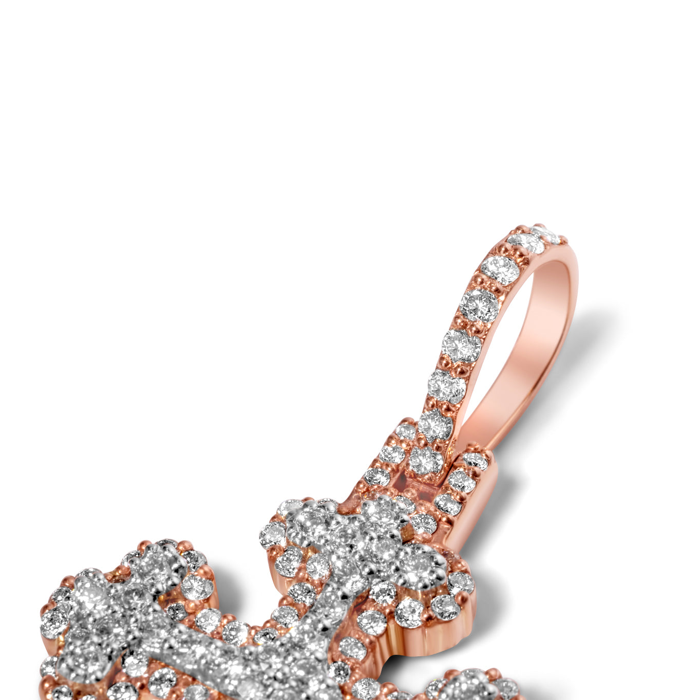10k Solid Gold Diamond Cross Pendant 0.88ctw