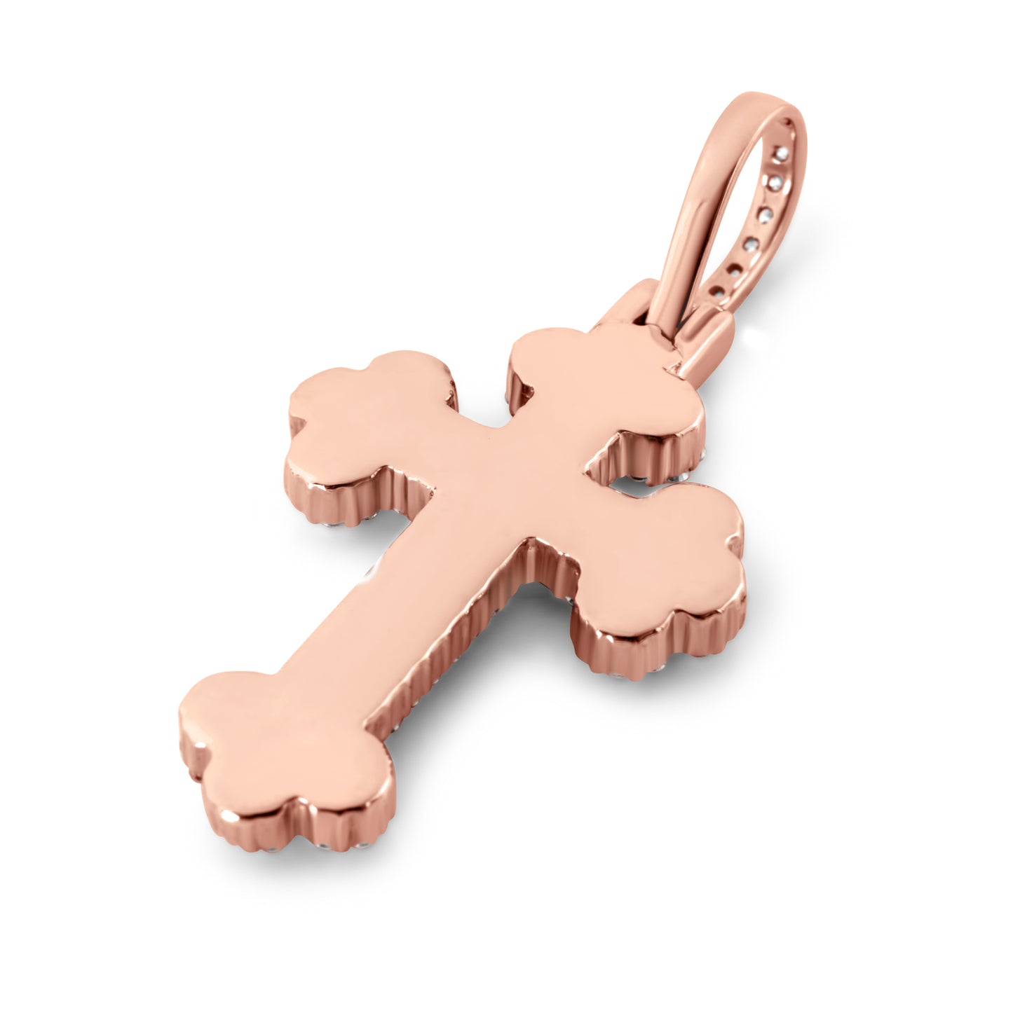 10k Solid Gold Diamond Cross Pendant 0.88ctw