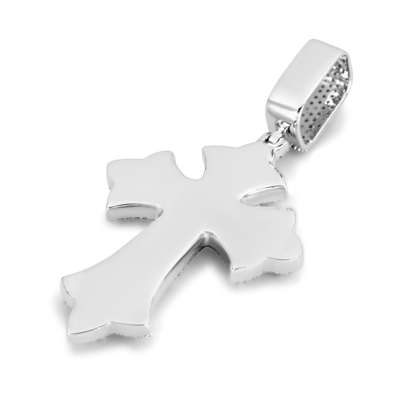 10k Solid Gold Diamond Cross Pendant 0.80ctw