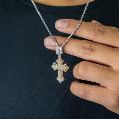 10k Solid Gold Diamond Cross Pendant 0.80ctw