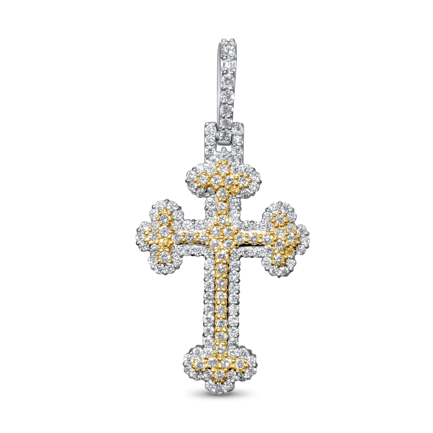 10k Solid Gold Diamond Cross Pendant 0.88ctw