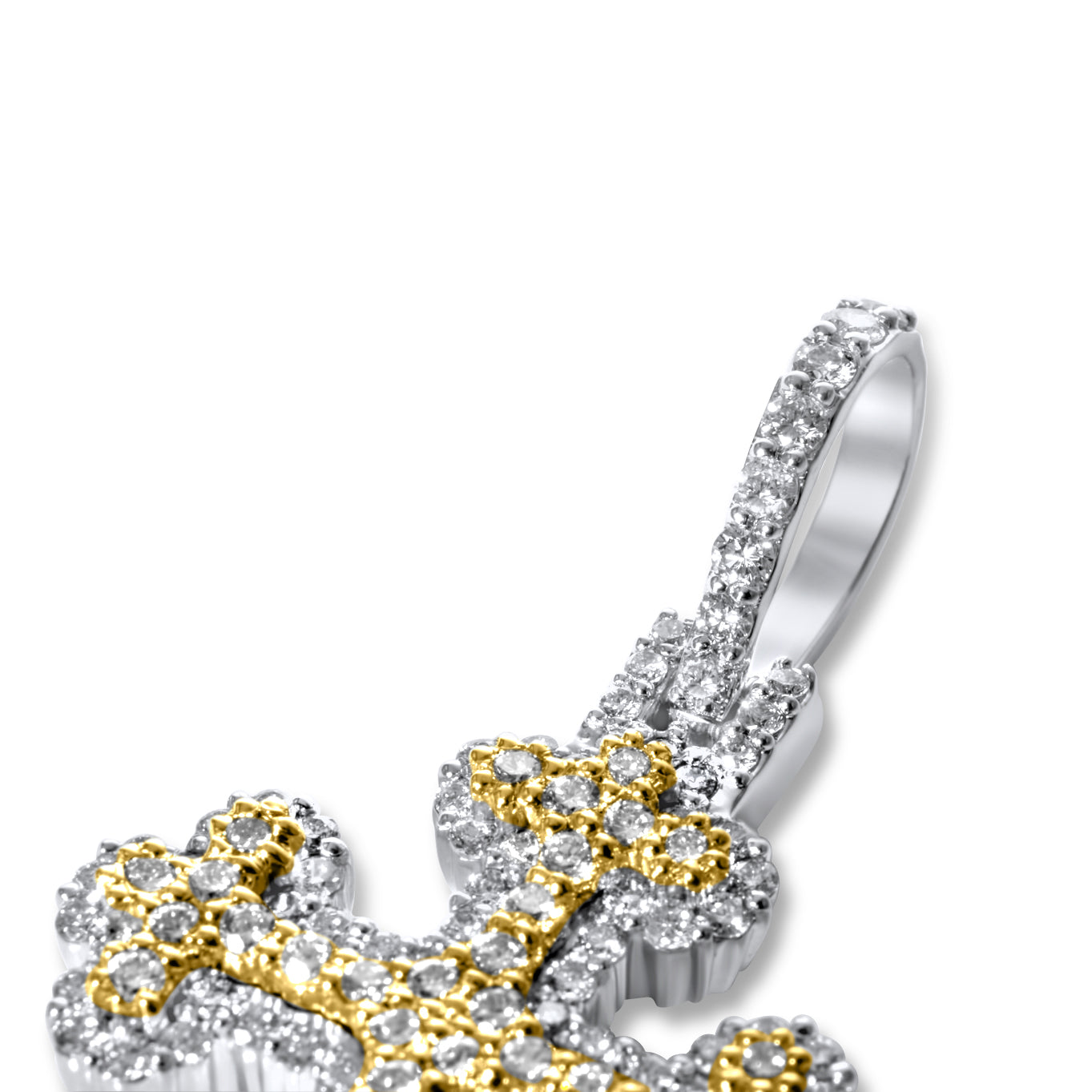 10k Solid Gold Diamond Cross Pendant 0.88ctw