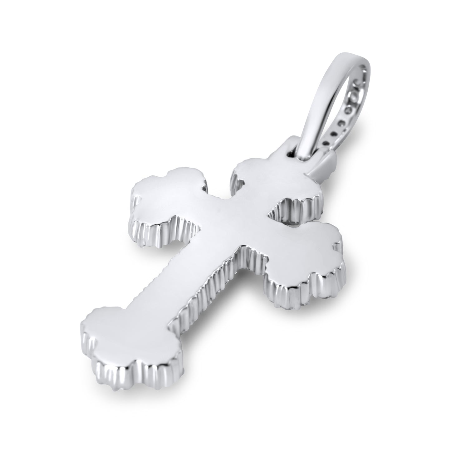 10k Solid Gold Diamond Cross Pendant 0.88ctw