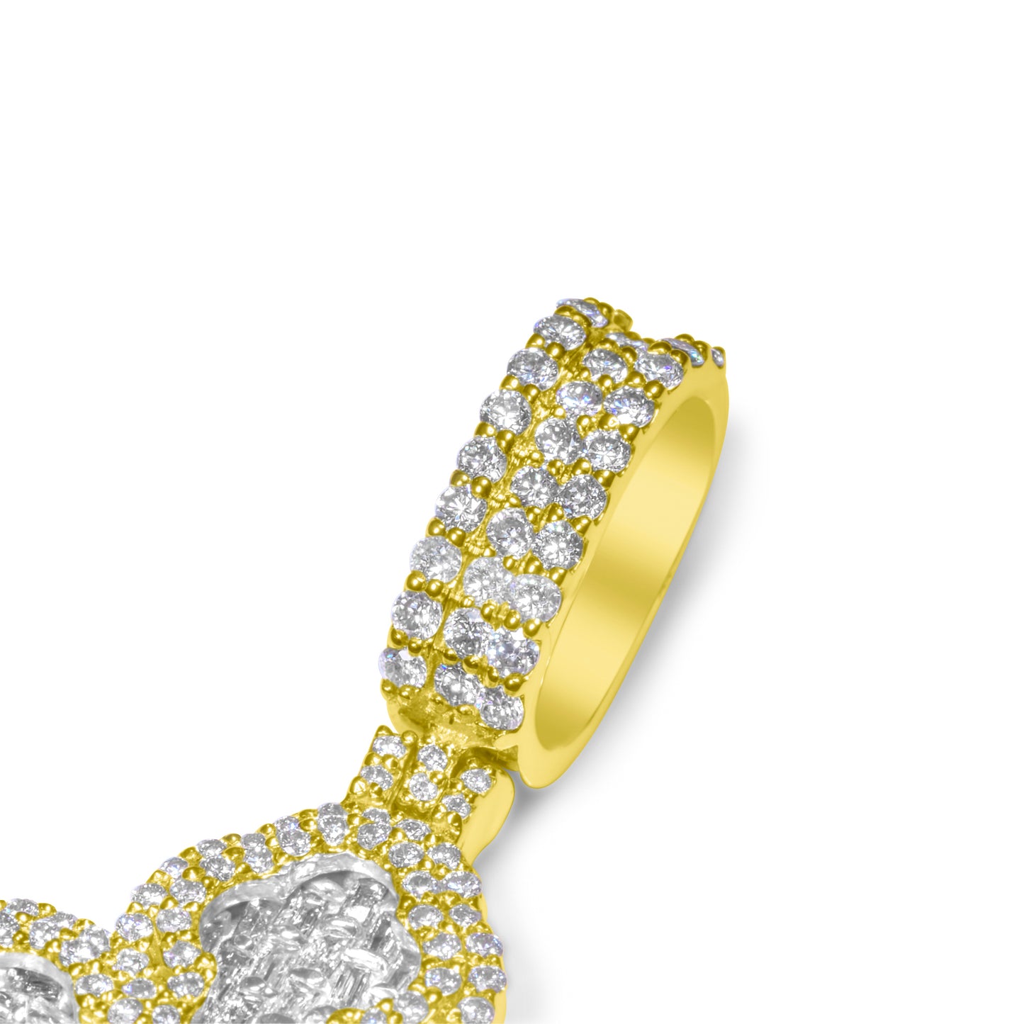 10k Gold Diamond Baguette Cross Pendant 0.88ctw