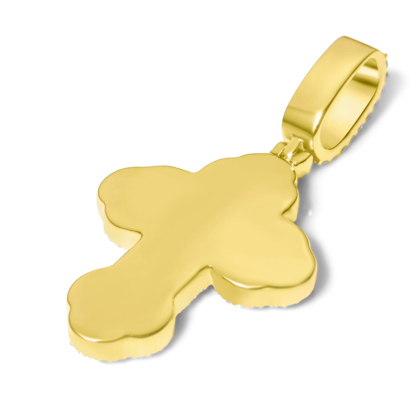 10k Gold Diamond Baguette Cross Pendant 0.88ctw