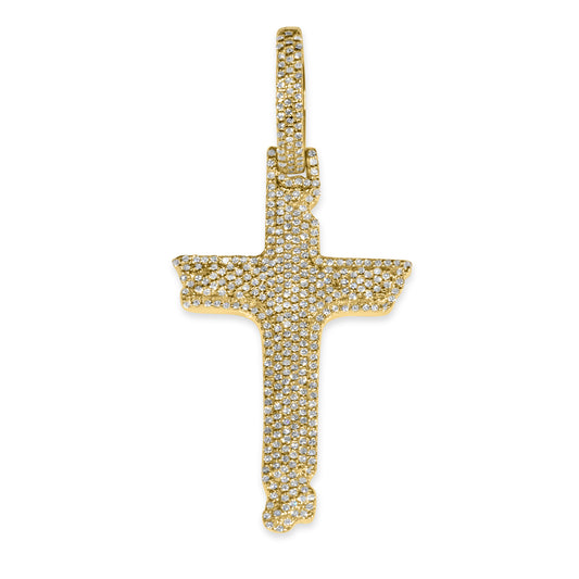 10k Yellow Gold Diamond Cross Pendant 0.64 ctw
