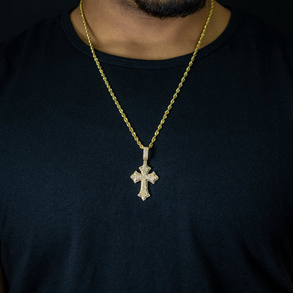 10k Solid Gold Diamond Cross Pendant 0.80ctw