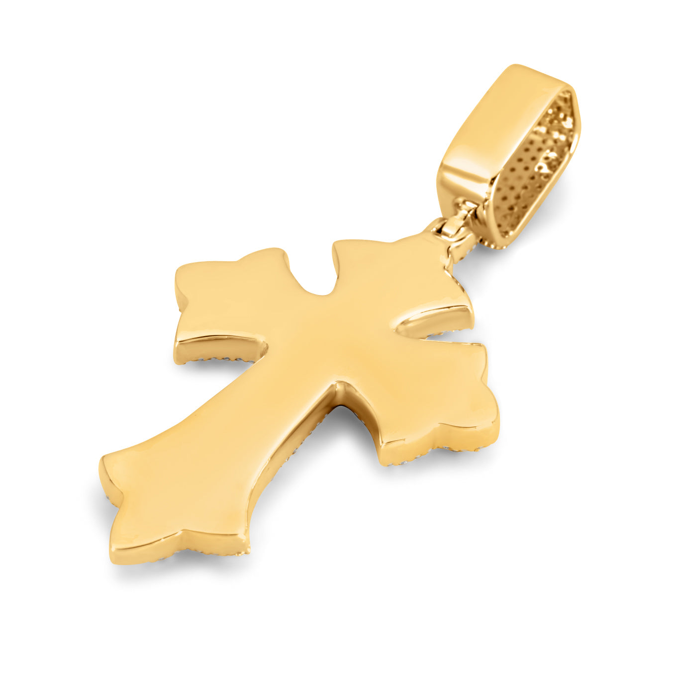 10k Solid Gold Diamond Cross Pendant 0.80ctw