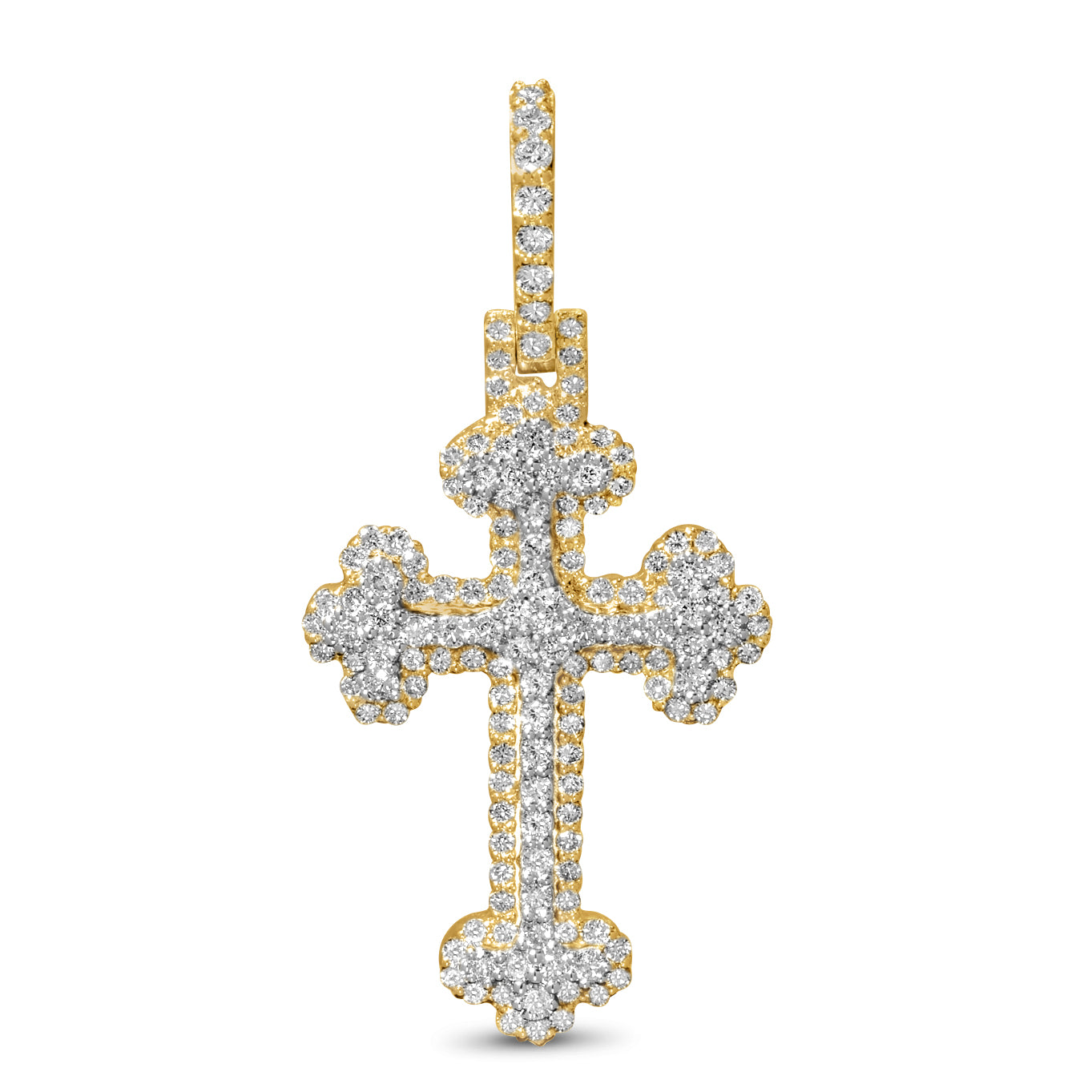 10k Solid Gold Diamond Cross Pendant 0.88ctw