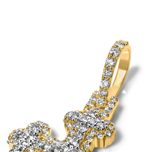 10k Solid Gold Diamond Cross Pendant 0.88ctw