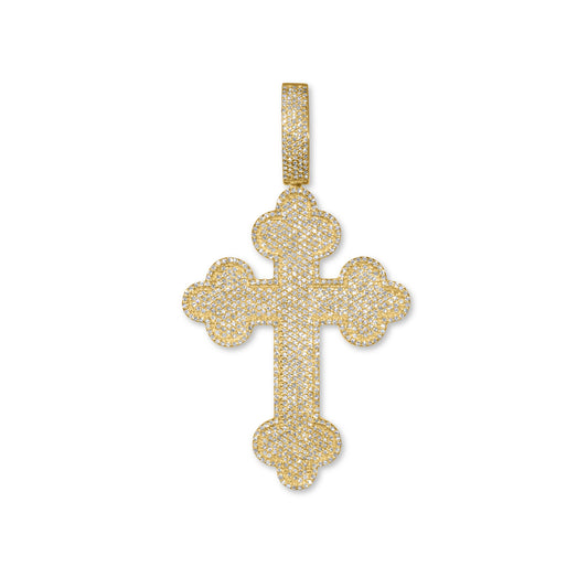 10k Yellow Gold Diamond Cross Pendant 1.52 ctw