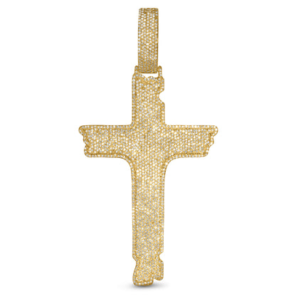 10k Yellow Gold Diamond Cross Pendant 2.62 ctw