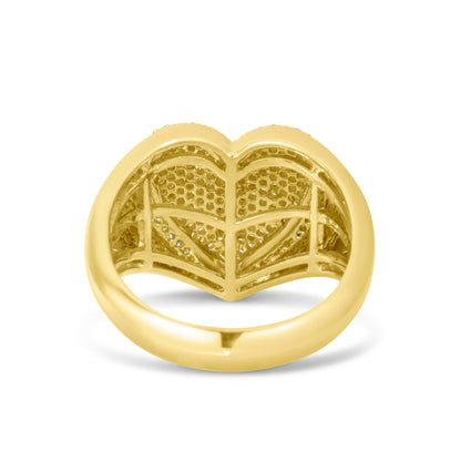 10k Solid Gold Diamond Heart Ring 0.36 ctw