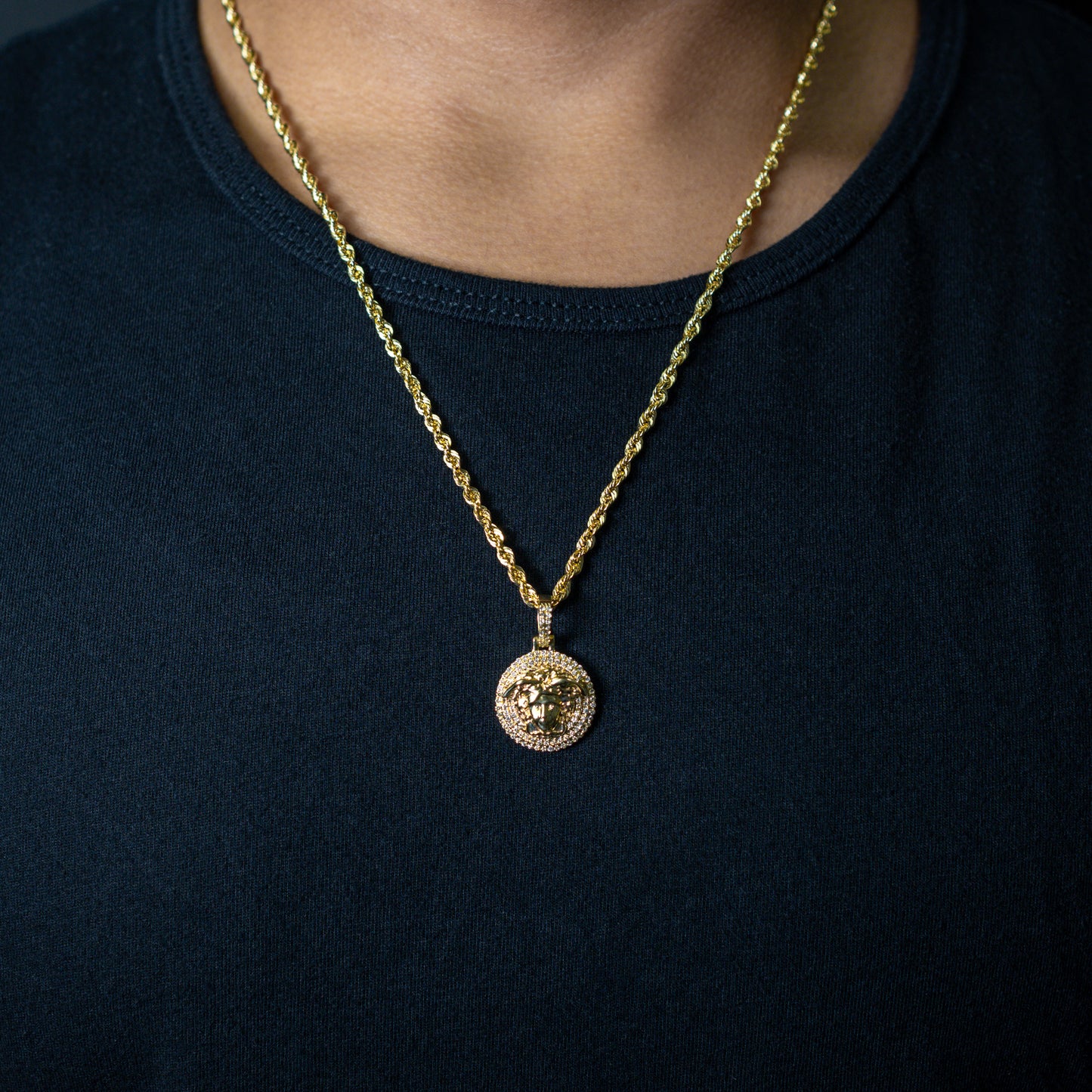 10k Yellow Gold Medusa Head Diamond Pendant 0.52 ctw