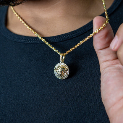 10k Yellow Gold Medusa Head Diamond Pendant 0.52 ctw