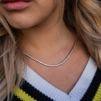 14K Solid Gold & Diamonds Tennis Chain 10-29.00 ctw