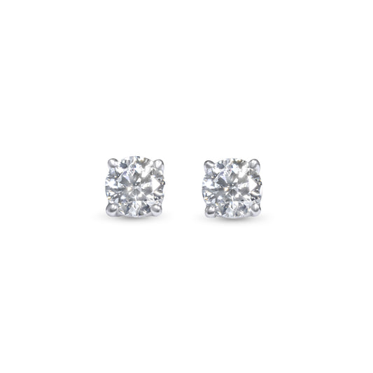 14k 25pt White Gold Round Stud Earrings 0.52 ctw