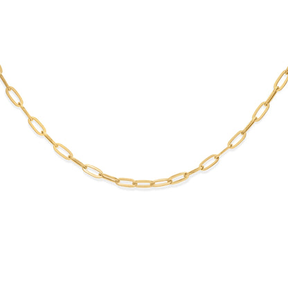 14K Gold Hollow Paperclip Chain 3-7mm