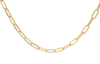 14K Gold Hollow Paperclip Chain 3-7mm