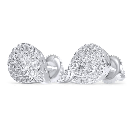 14k White Gold Diamond Earrings 0.43 ctw