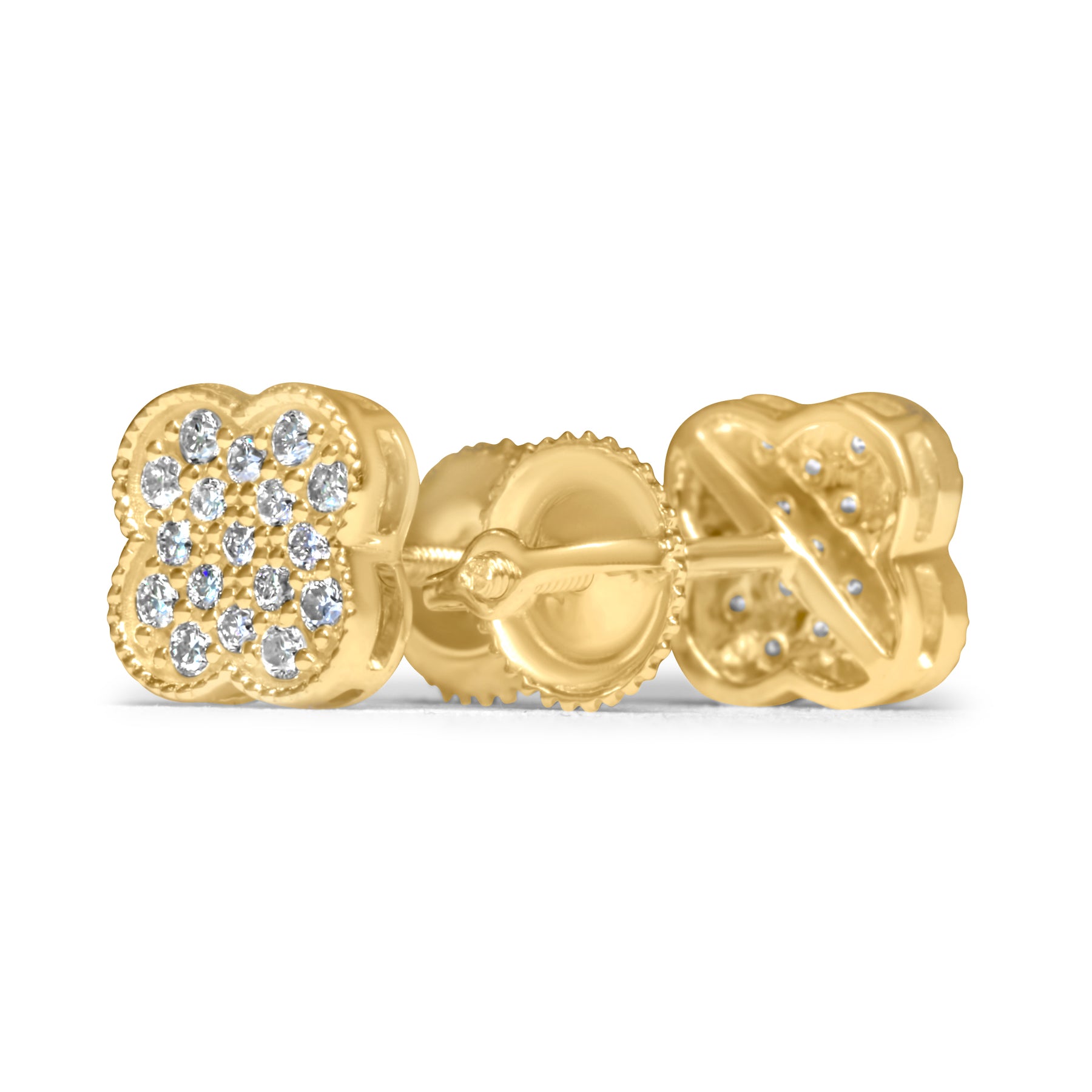 14k Yellow Gold Flower Diamond Earring 0.32 CTW – NYC Luxury
