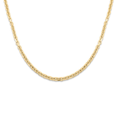 14K Solid Gold Cable Anchor Link Chain 3.15-4.56mm