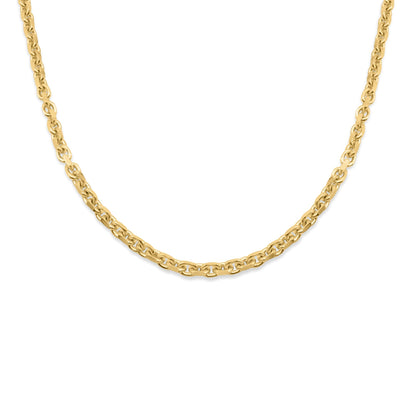 14K Solid Gold Cable Anchor Link Chain 3.15-4.56mm