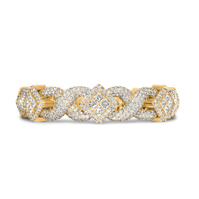14k Yellow Gold Royal Asscher Cut Diamond Bracelet 26.63 ctw