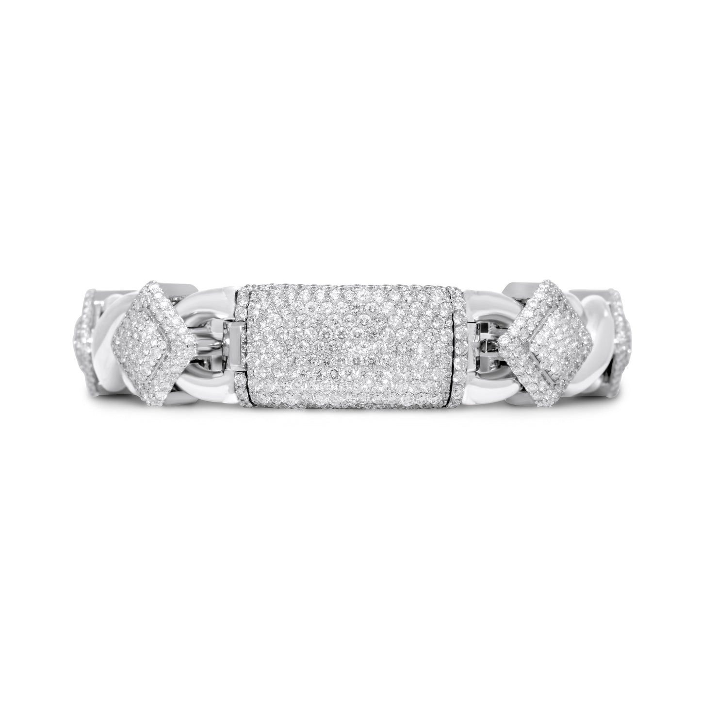 10k Solid Gold Square Infinity Link Diamond Bracelet 8.19ctw