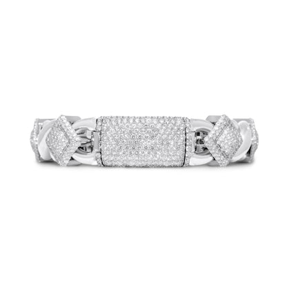 10k Solid Gold Square Infinity Link Diamond Bracelet 8.19ctw